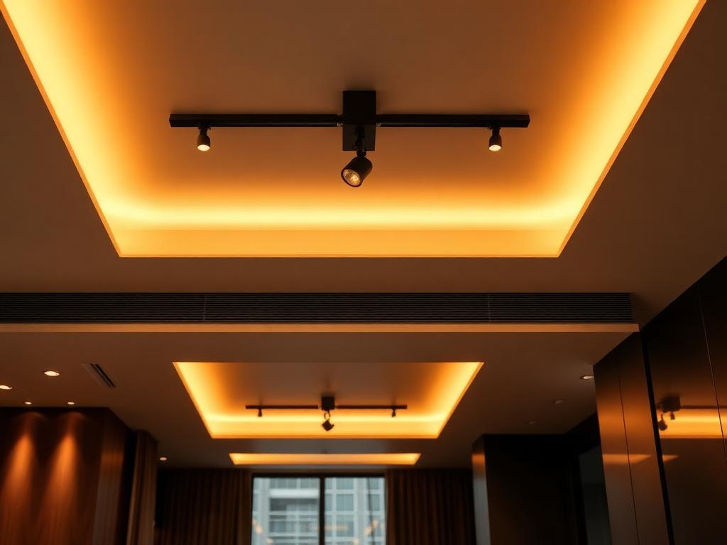Iluminação em trilho e sanca instalada pela Elétrica System